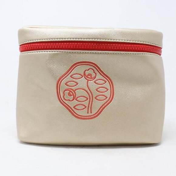 Shiseido Handbags - Shiseido Assorted Embossed Camellia Flower Logo Front Bag Gold Size OS Defected